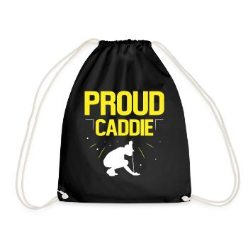Stolzer Caddie Golfer Golf Beruf Golfen - Turnbeutel - Schwarz - Vorne