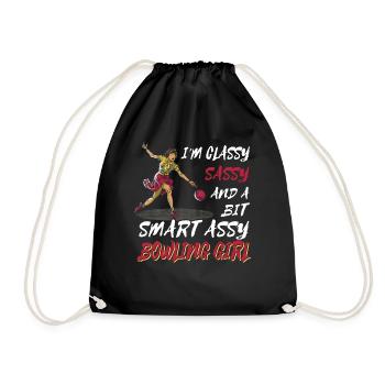 I'm Classy Sassy And A Bit Smart Assy Bowling Girl - Turnbeutel - Schwarz - Vorne