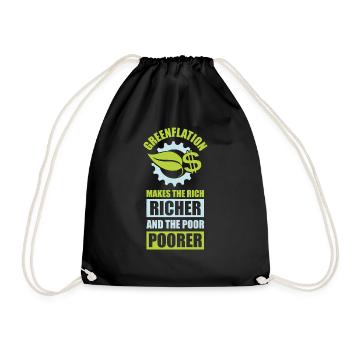 Greenflation Green Energy Prices Inflation - Drawstring Bag - black - Front