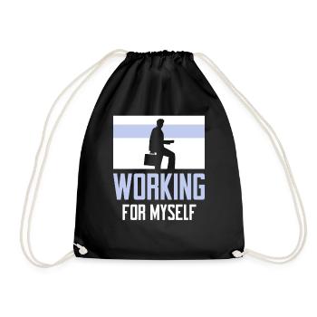 Founder Entrepreneur CEO work for me - Drawstring Bag - black - Front