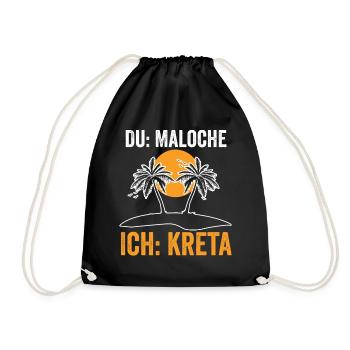 Du Maloche ich Kreta - Turnbeutel - Schwarz - Vorne