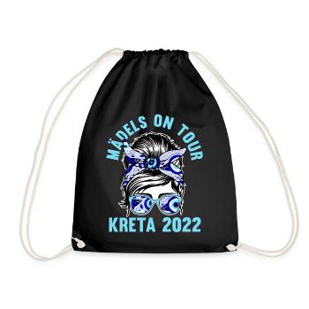 Mädels on Tour Kreta 2022 - Turnbeutel - Schwarz - Vorne