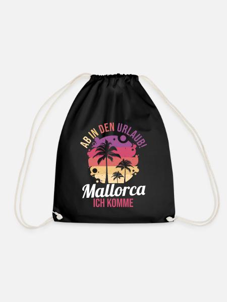Ab in den Urlaub Mallorca ich komme - Turnbeutel - Schwarz