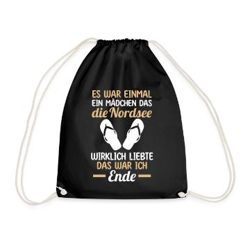 Es war einmal ein Mädchen das Nordsee wirklich lie - Turnbeutel - Schwarz - Vorne