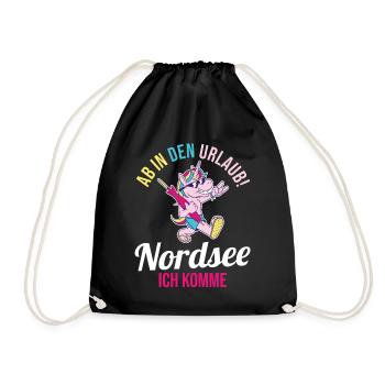 Ab in den Urlaub Nordsee ich komme - Turnbeutel - Schwarz - Vorne
