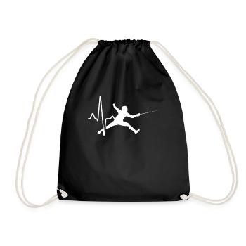 Fencing Heartbeat - Drawstring Bag - black - Front