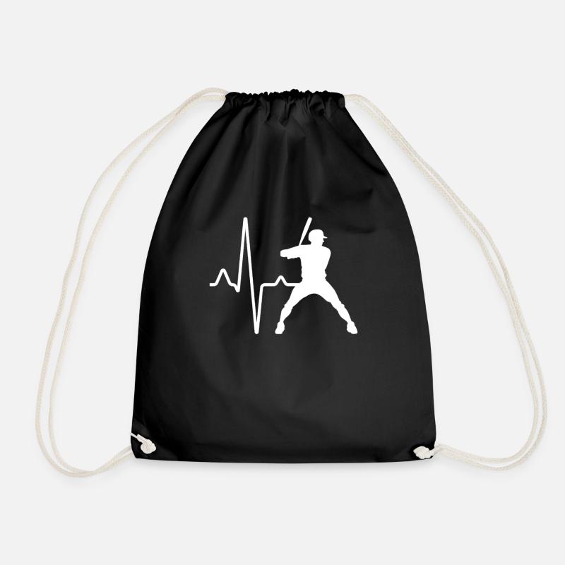 Baseball Herzschlag - Turnbeutel - Schwarz
