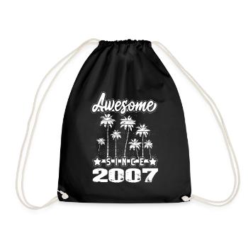 Awesome Since 2007 - Drawstring Bag - black - Front
