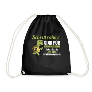 Schrittzähler sind für Fortgeschrittene Lustige - Turnbeutel - Schwarz - Vorne