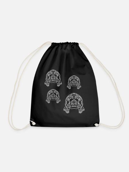 Turtles Turtles Cute turtles - Drawstring Bag - black