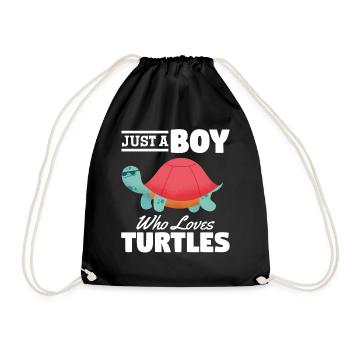 Juste un garçon qui aime les tortues - Sac de sport léger - noir - Devant