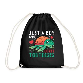 Juste un garçon qui aime les tortues - Sac de sport léger - noir - Devant