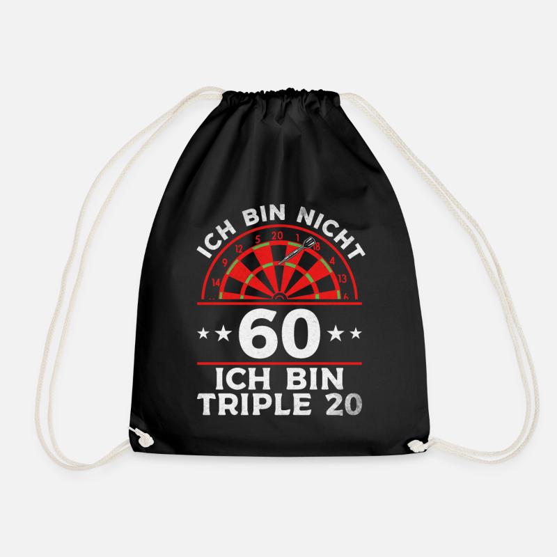 Ich bin nicht 60 Ich bin triple 20 I Geburtstag - Turnbeutel - Schwarz