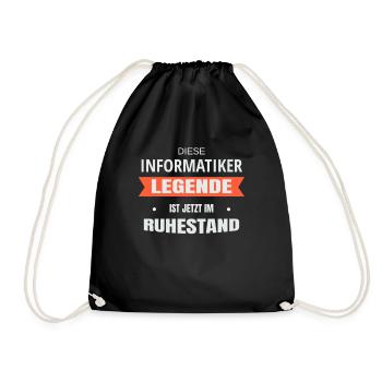 Rente Ruhestand Pension Informatiker - Turnbeutel - Schwarz - Vorne