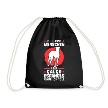 Galgo Espanol finde ich toll Spanien Windhund - Turnbeutel - Schwarz - Vorne