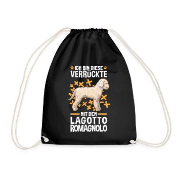 Verrückte mit dem Lagotto Romagnolo Wasserhund - Turnbeutel - Schwarz - Vorne