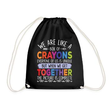 We Are Like A Box Of Crayons Back To School - Drawstring Bag - black - Front