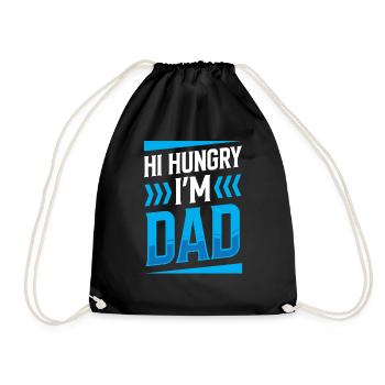 Hi Hungry I Am Papa Daddy Father Father Day - Drawstring Bag - black - Front