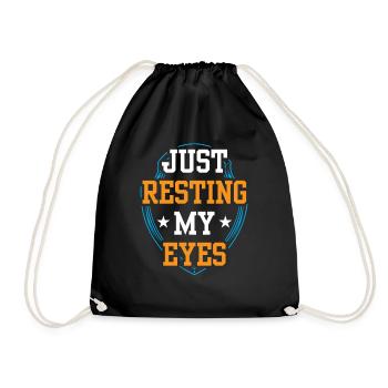 I Rest Only My Eyes From Daddy Papa Father - Drawstring Bag - black - Front