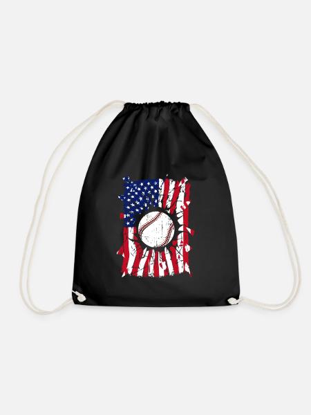 Drapeau de Baseball USA - Sac de sport léger - noir