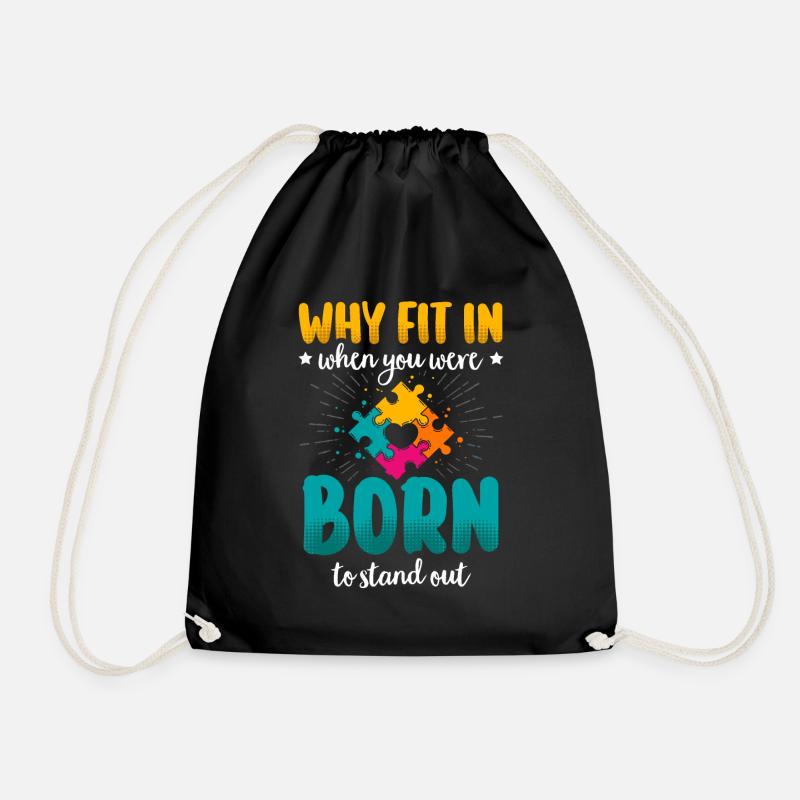 Autismus Geschenk Autist Asperger ADHS Autism - Turnbeutel - Schwarz