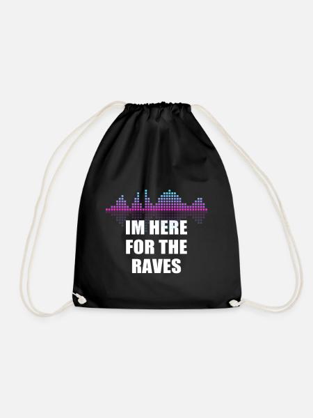 DJ Gift Music Disc Jockey Disco Techno Rave - Drawstring Bag - black