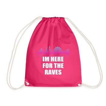 DJ Gift Music Disc Jockey Disco Techno Rave - Drawstring Bag - fuchsia - Front