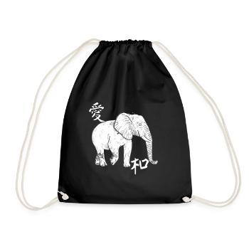 Elephant Tshirt pour Elephant Elephant Kids Zoo - Sac de sport léger - noir - Devant