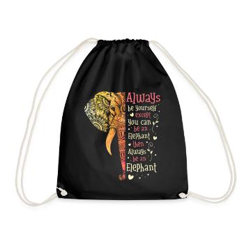 Éléphant - Sac de sport léger - noir - Devant
