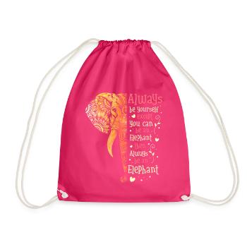 Elefant - Turnbeutel - Fuchsia - Vorne