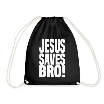 Jésus sauve Bro! - Sac de sport léger - noir - Devant