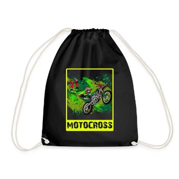 Motocross Tshirt Für Herren Damen Enduro Supermoto - Turnbeutel - Schwarz - Vorne