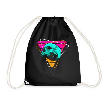Crâne Vaporwave coloré - Sac de sport léger - noir - Devant