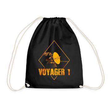 Voyager 1 - Interstellar Space Probe - Drawstring Bag - black - Front