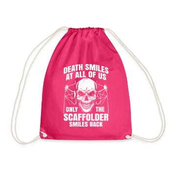 Scaffolding Builder Gift Work Occupation Construction Worker Job - Drawstring Bag - fuchsia - Front