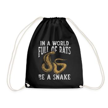 Snake Gift Animal Reptile Cobra Python Boa - Drawstring Bag - black - Front