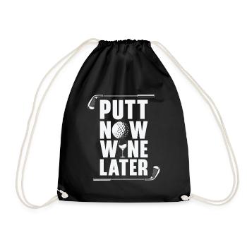 Golf Golfer Golf ball Golfer Golfers Golf clubs - Drawstring Bag - black - Front