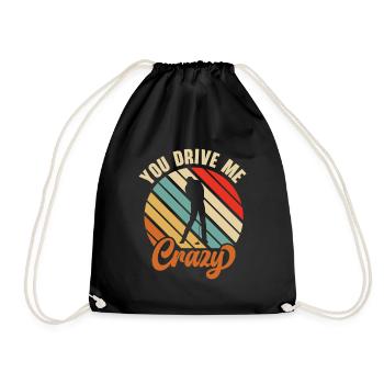Golf Golfer Golf ball Golfer Golfers Golf clubs - Drawstring Bag - black - Front