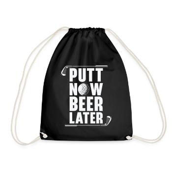 Golf Golfer Golf ball Golfer Golfers Golf clubs - Drawstring Bag - black - Front