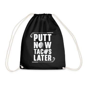 Golf Golfer Golf ball Golfer Golfers Golf clubs - Drawstring Bag - black - Front