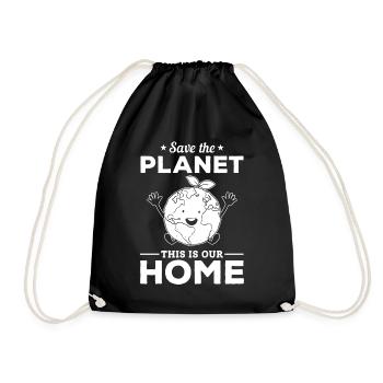 Rette den Planeten Das ist unser Heimattag der - Turnbeutel - Schwarz - Vorne