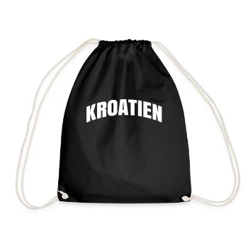 Kroatien - Turnbeutel - Schwarz - Vorne