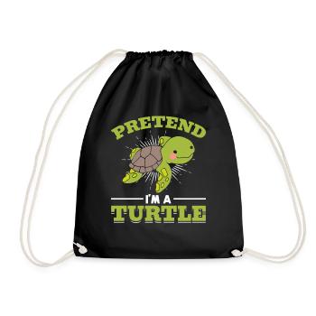 Turtle lovers cute - Drawstring Bag - black - Front