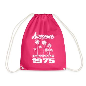 Awesome Since 1975 - Drawstring Bag - fuchsia - Front
