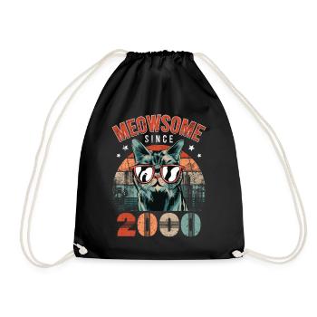 Meowsome 2000 Année de naissance 2000 Chat Anniversaire - Sac de sport léger - noir - Devant
