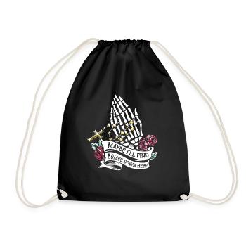 Romeo Gothic Bones Skeleton Roses Death Grave - Drawstring Bag - black - Front