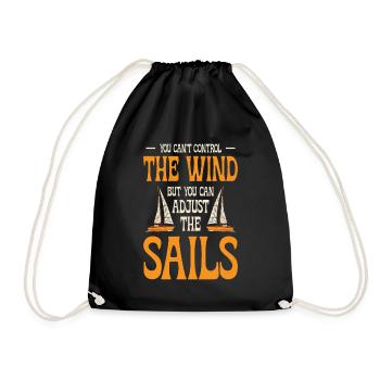 Sailing Boats Boat Kayak Pontoon Boating Captain - Drawstring Bag - black - Front