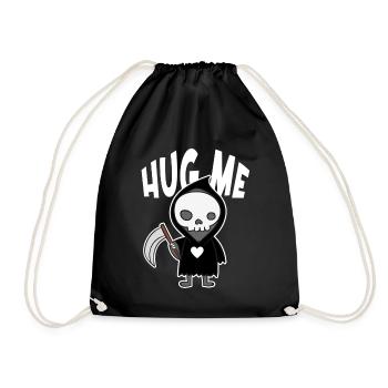 Hug Me Classic Skull of Death Creepy Skeleton - Drawstring Bag - black - Front