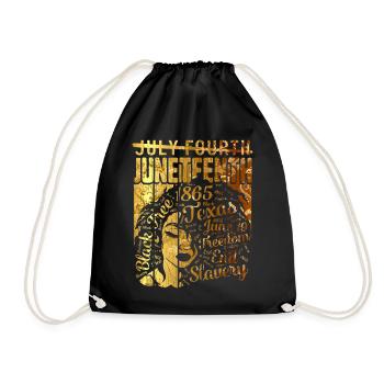 Juneteenth Hemd, Schwarze Frauen Geschenk, Natürliches Haar - Turnbeutel - Schwarz - Vorne