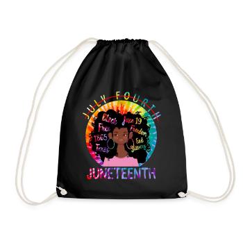 Juneteenth Hemd, Schwarze Frauen Geschenk, Natürliches Haar - Turnbeutel - Schwarz - Vorne